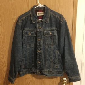 Wrangler men's flannel lined denim jacket